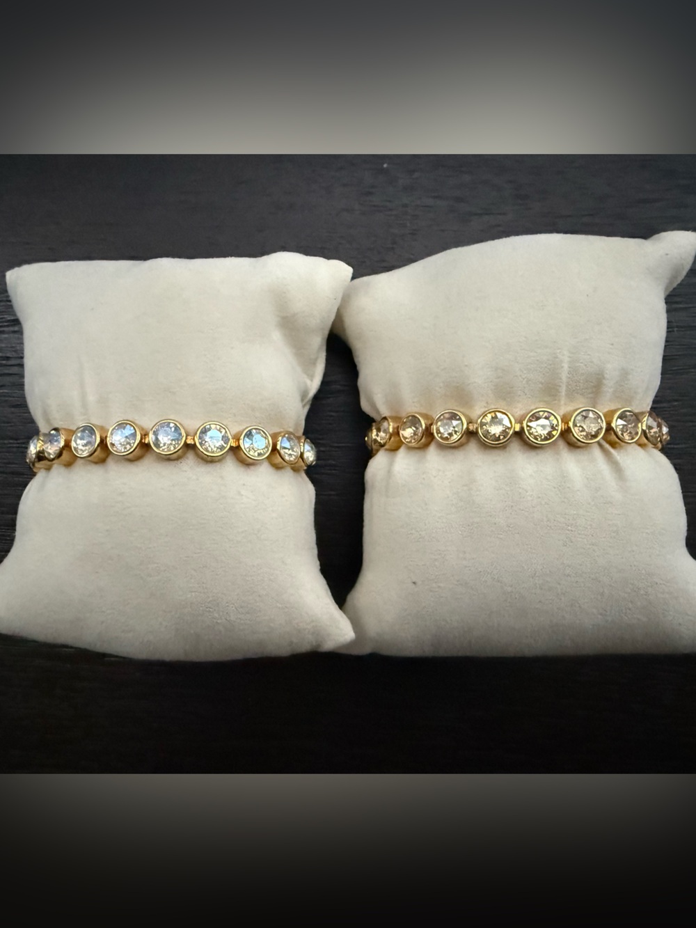 Touchstone Crystal Swarovski Golden Ice Bracelets Set of 2